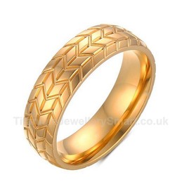 Titanium Mens Retro Ring