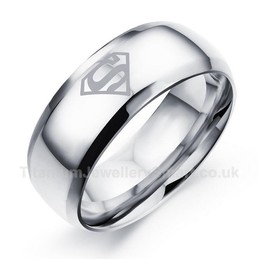 Titanium Mens Black Ring