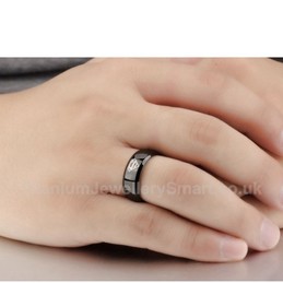 Titanium Mens Black Ring