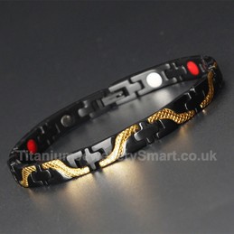 Titanium Retro Mens Cross Golden Bracelet