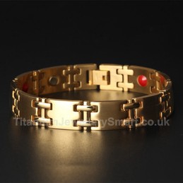 Titanium Mens Golden Bracelet