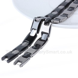 Titanium,Ceramic Mens Black Bracelet
