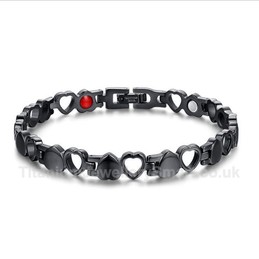 Titanium Womens Heart-shaped Golden Bracelet