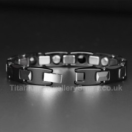 Titanium,Ceramic Unisex Black Bracelet