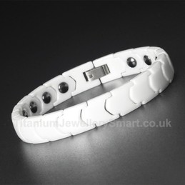 Titanium,Ceramic Mens Black Bracelet