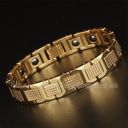 Titanium Mens Golden Bracelet