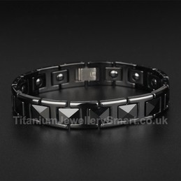 Titanium Mens Golden Bracelet
