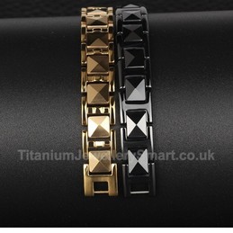 Titanium Mens Golden Bracelet