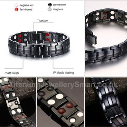 Titanium Mens Black Bracelet