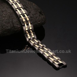 Titanium Mens Black Bracelet