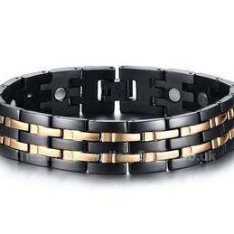 Titanium Mens Black Bracelet