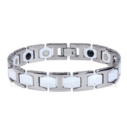 Titanium,Ceramic Golden Mens Black Bracelet