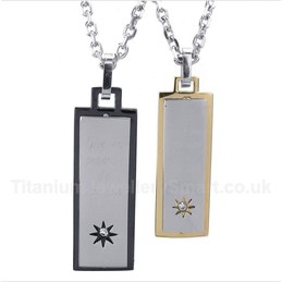 Titanium Couple's Pendant with Free Chain (One Pair)