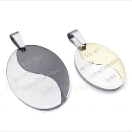 Titanium Couple's Pendant with Free Chain (One Pair)