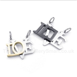Titanium LOVE Letter Couple's Pendant with Free Chain (One Pair)