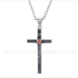 Titanium Casted Cross Pendant with Free Chain