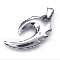 Titanium Wolf Fang Pendant with Free Chain