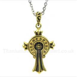 Titanium Cross Pendant with Free Chain