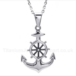 Titanium Rudder Pendant with Free Chain