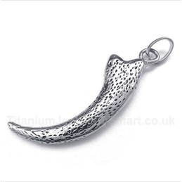Titanium Wolf Fang Pendant with Free Chain