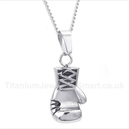Titanium Boxing Glove Pendant with Free Chain