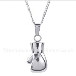 Titanium Boxing Glove Pendant with Free Chain
