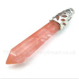 Coloured Glaze Hexagon Prism Pendant with Free Chain