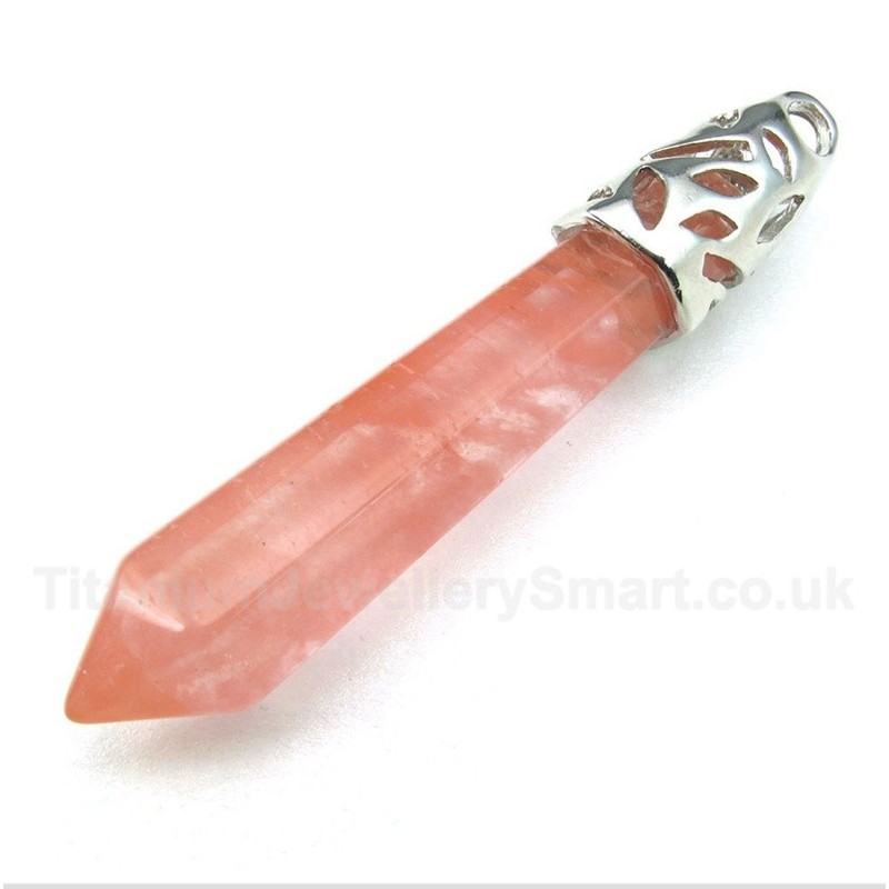Coloured Glaze Hexagon Prism Pendant with Free Chain