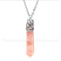 Coloured Glaze Hexagon Prism Pendant with Free Chain