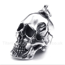 Titanium Skull Pendant with Free Chain
