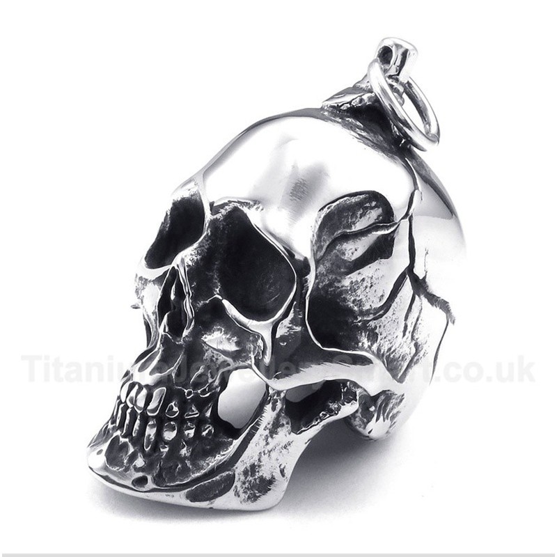 Titanium Skull Pendant with Free Chain