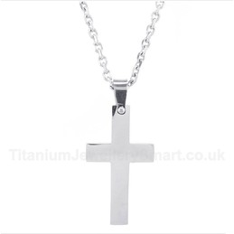 Titanium Cross Pendant with Free Chain