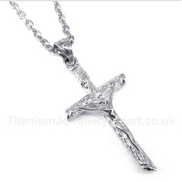 Titanium Jesus Pendant with Free Chain