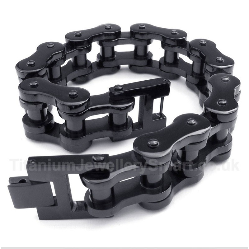 Titanium Black Bicycle Chain Bracelet