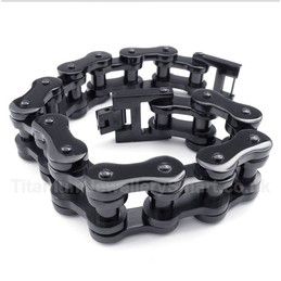Titanium Black Bicycle Chain Bracelet