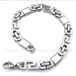 Titanium Greek Meander Pattern Bracelet