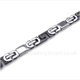 Titanium Greek Meander Pattern Black Bracelet