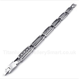 Titanium Greek Meander Pattern Black Bracelet