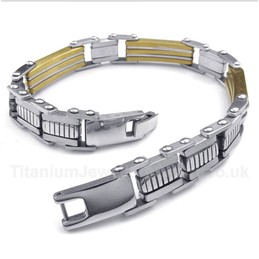 Titanium Gold Trapezoid Bracelet
