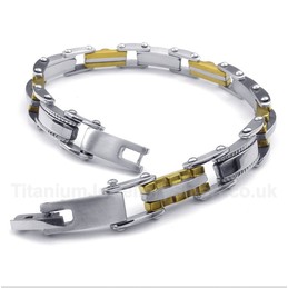 Titanium Gold Serrated Bracelet