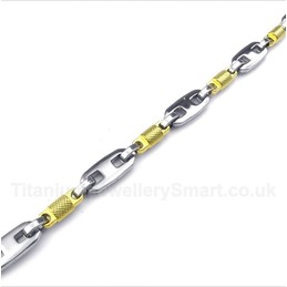 Titanium Gold Cylinder Bracelet
