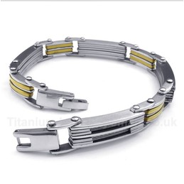Titanium Cable Gold Bracelet