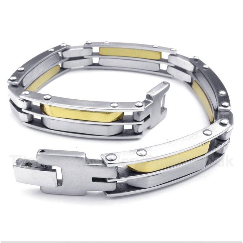 Titanium Gold Cable Bracelet