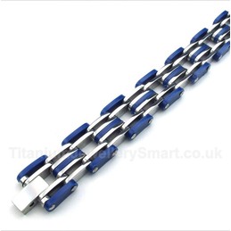 Titanium Blue Rubber Bracelet