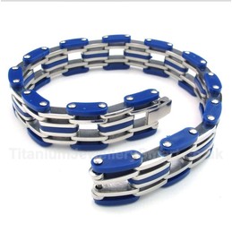 Titanium Blue Rubber Bracelet