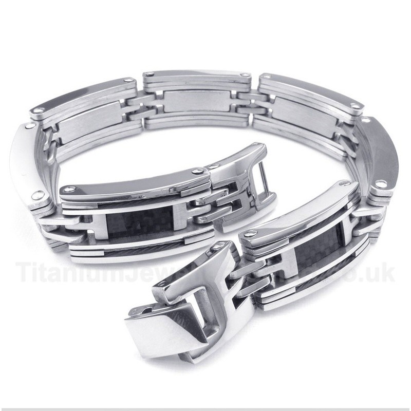 Titanium Carbon Fiber Cable Bracelet