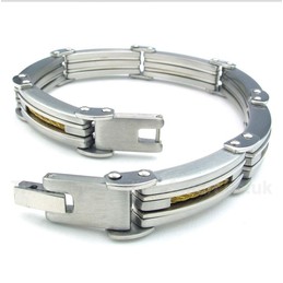 Titanium Gold Cable Bracelet