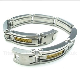 Titanium Gold Cable Bracelet