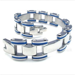 Titanium Blue Rubber Bracelet