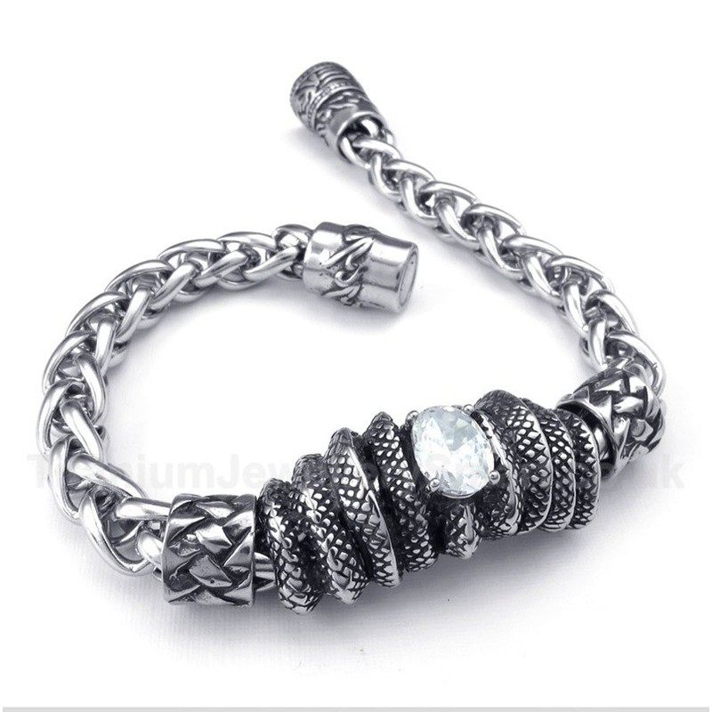 Titanium Casted White Diamond Bracelet